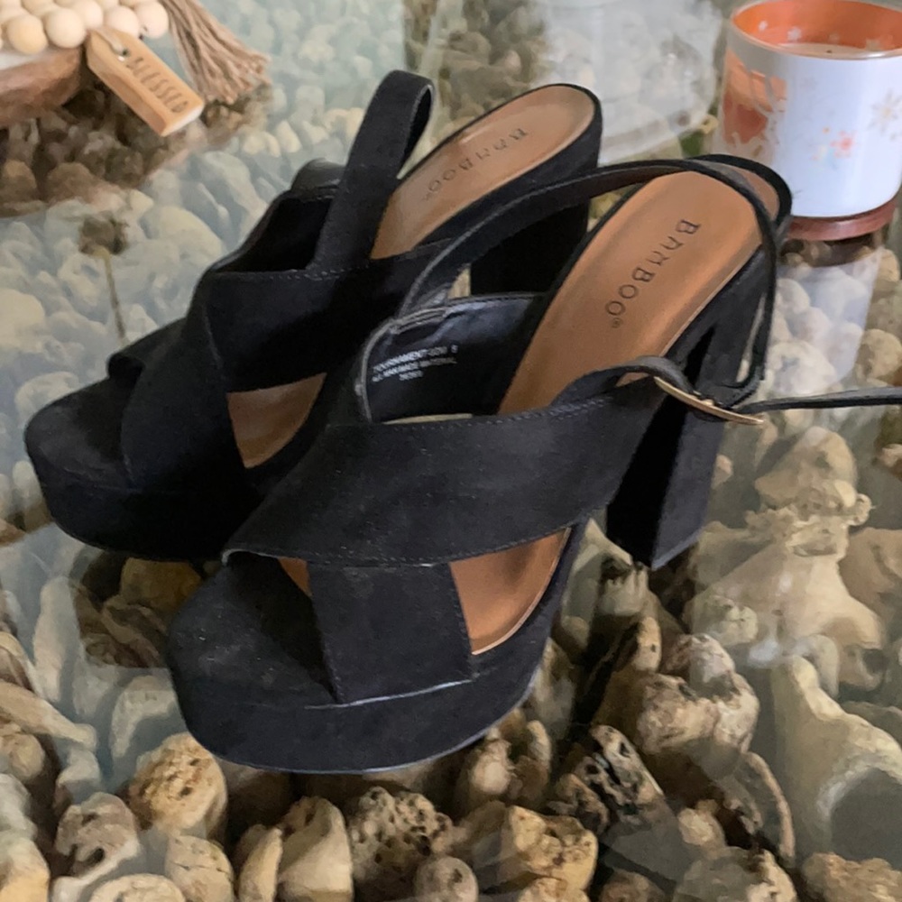 Bamboo Black Platform Heels.